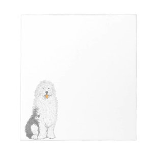 Cuaderno de notas inglés viejo del perro de oveja