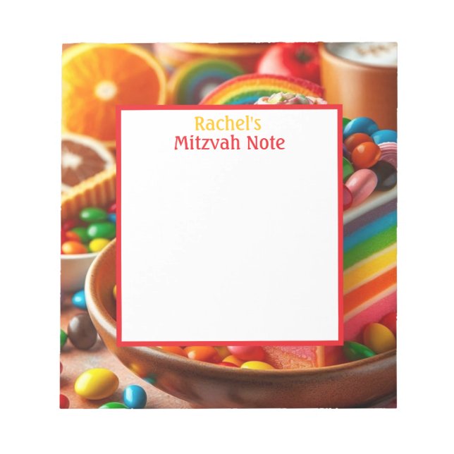 Cuaderno de notas Mitzvah de niñas de pastel de ar (Frente)