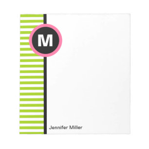 Cuaderno de notas moderno de la nota del monograma