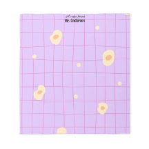 Cuaderno de notas morado para profesores de líneas
