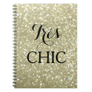 Cuaderno de notas MUY CHIC de oro brillante