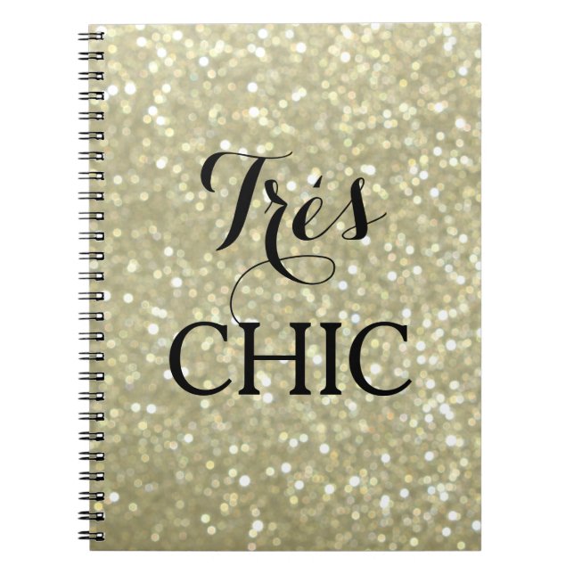 Cuaderno de notas MUY CHIC de oro brillante (Frente)