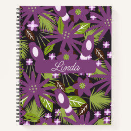 Cuaderno de notas Nombre Púrpura Silenciado Aves d