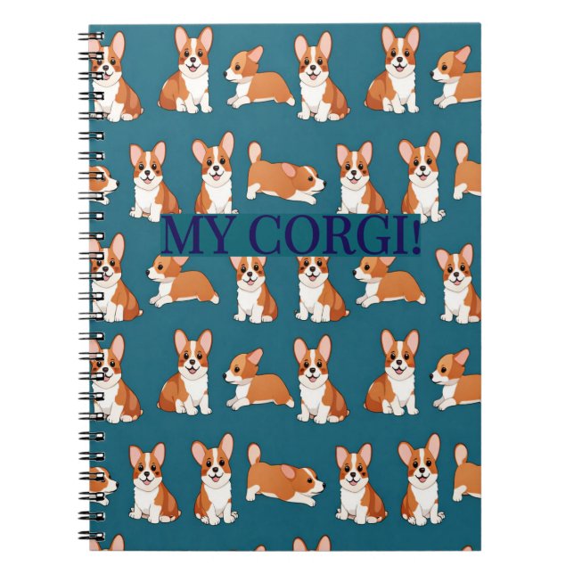 Cuaderno de notas para cachorros Corgi (Frente)