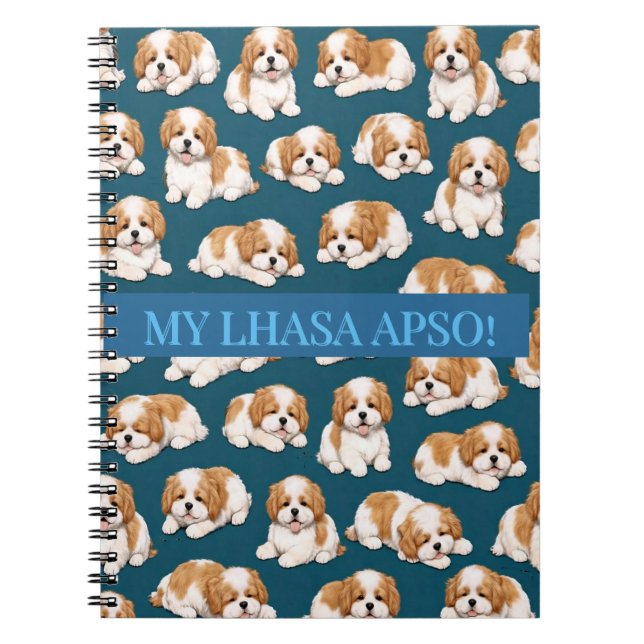 Cuaderno de notas para cachorros de Lhasa Apso (Frente)