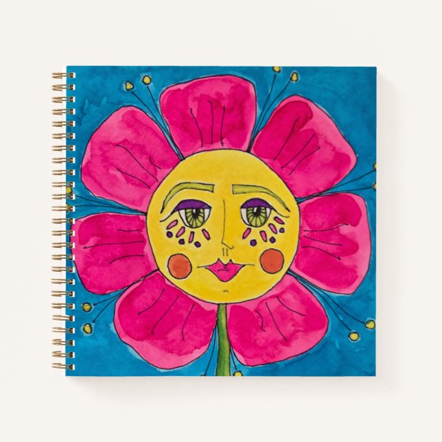 Cuaderno de notas para chicas con adormidera pinta (Anverso)