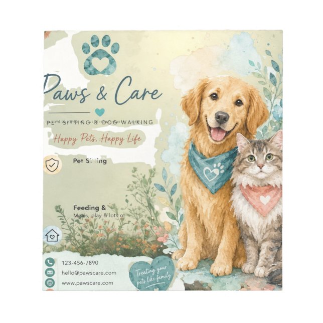 Cuaderno de notas para cuidador de mascotas de per (Frente)