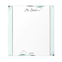 Cuaderno de notas para maestros con marco pastel a