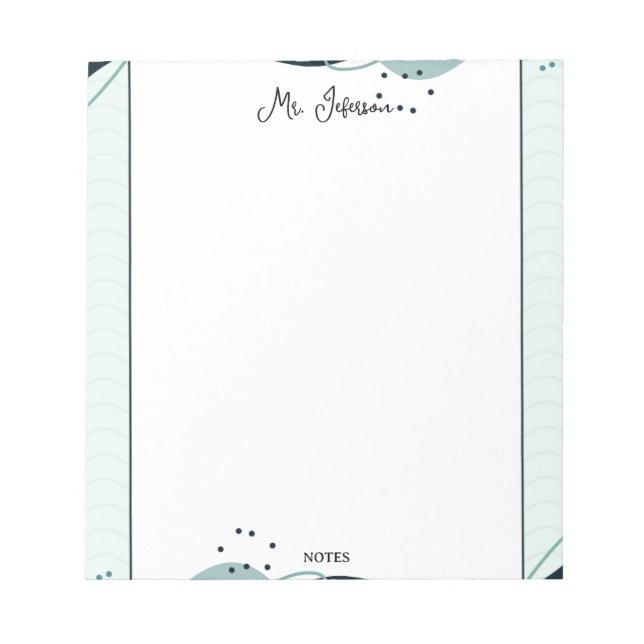 Cuaderno de notas para maestros con marco pastel a (Frente)