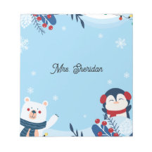 Cuaderno de notas para maestros con osito de peluc