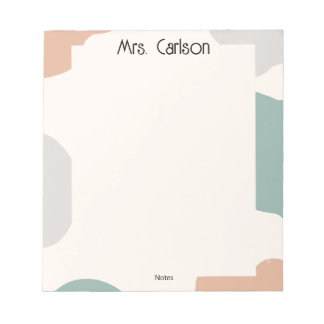 Cuaderno de notas para maestros de colores pastel