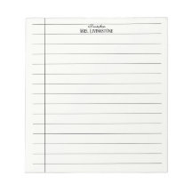Cuaderno de notas para maestros de líneas simples