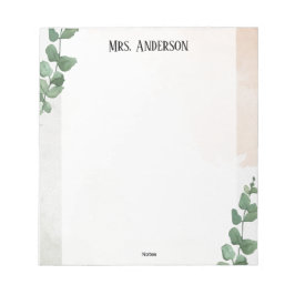 Cuaderno de notas para maestros Hojas Verdes Acuar