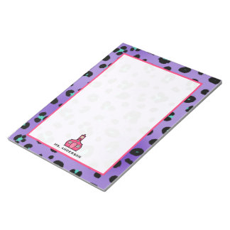 Cuaderno de notas para maestros Leopardo Morado