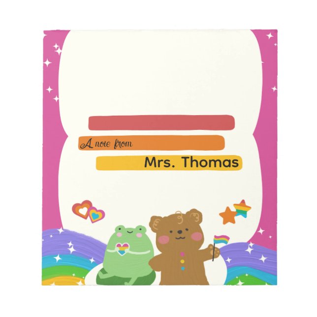 Cuaderno de notas para maestros Oso de peluche col (Frente)