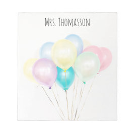 Cuaderno de notas para maestros sencillo con globo
