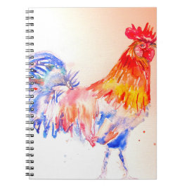 Cuaderno de notas para niños de gallo acuarela gal