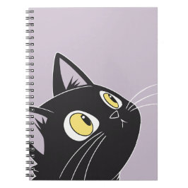 Cuaderno de notas para niños de gato negro lindo d