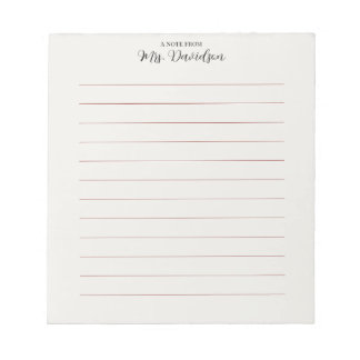 Cuaderno de notas para profesores de líneas elegan