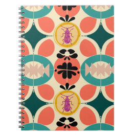 Cuaderno de notas | Patrón de escarabajo retro