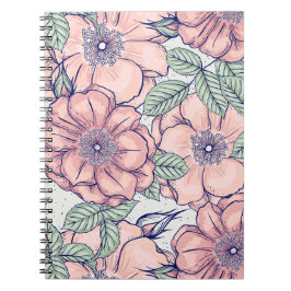 Cuaderno de notas | Patrón de Flor Rosa