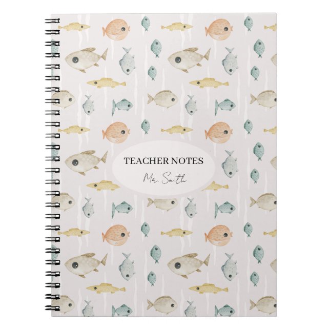 Cuaderno de notas personalizadas de acuarela de pe (Frente)