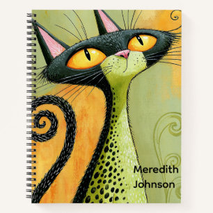 Cuaderno de notas personalizado con gato negro ext