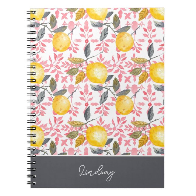 Cuaderno de notas personalizado con patrón de limó (Frente)