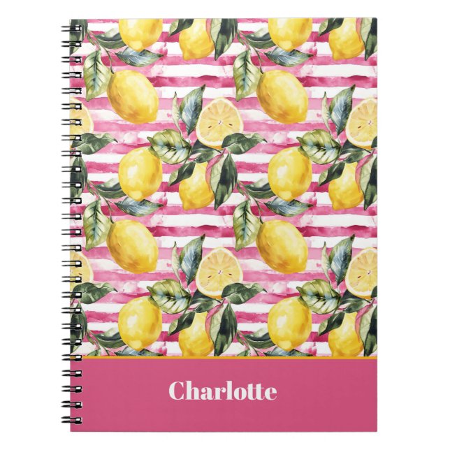 Cuaderno de notas personalizado con patrón de limó (Frente)