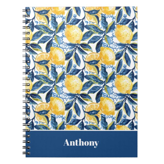 Cuaderno de notas personalizado con patrón de limó (Frente)