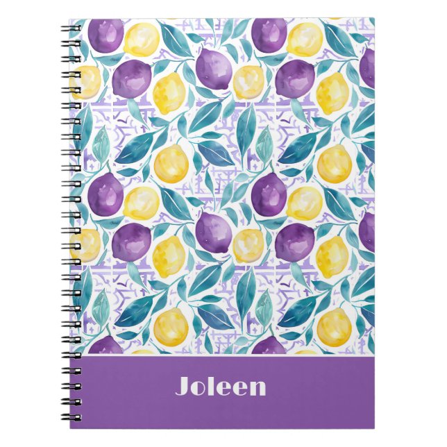 Cuaderno de notas personalizado con patrón de limó (Frente)
