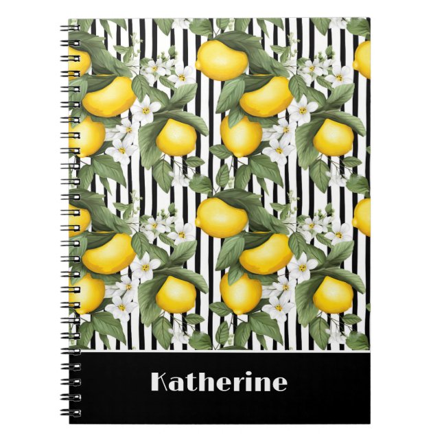 Cuaderno de notas personalizado con patrón de limó (Frente)