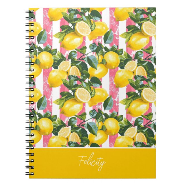 Cuaderno de notas personalizado con patrón de limó (Frente)