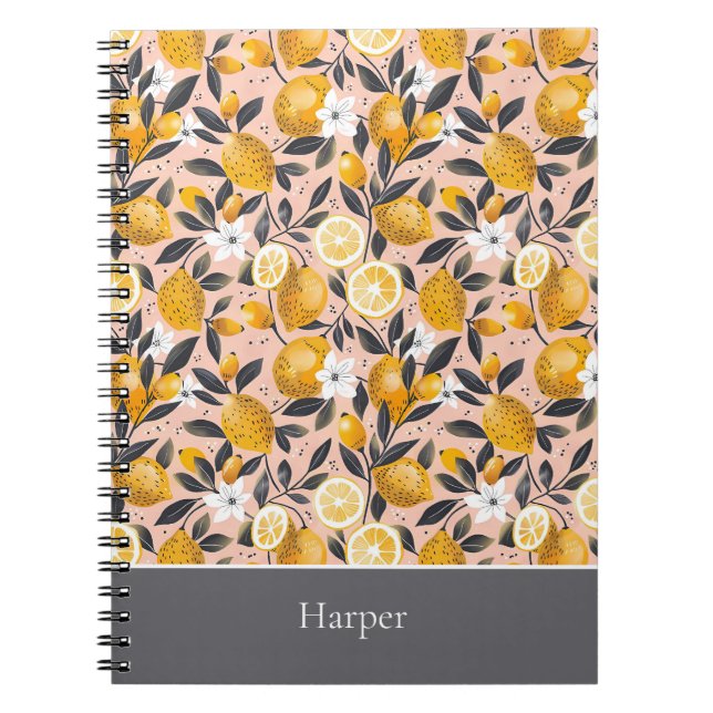 Cuaderno de notas personalizado con patrón de limó (Frente)