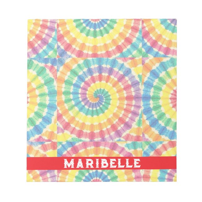 Cuaderno de notas personalizado de arcoíris psicod (Frente)