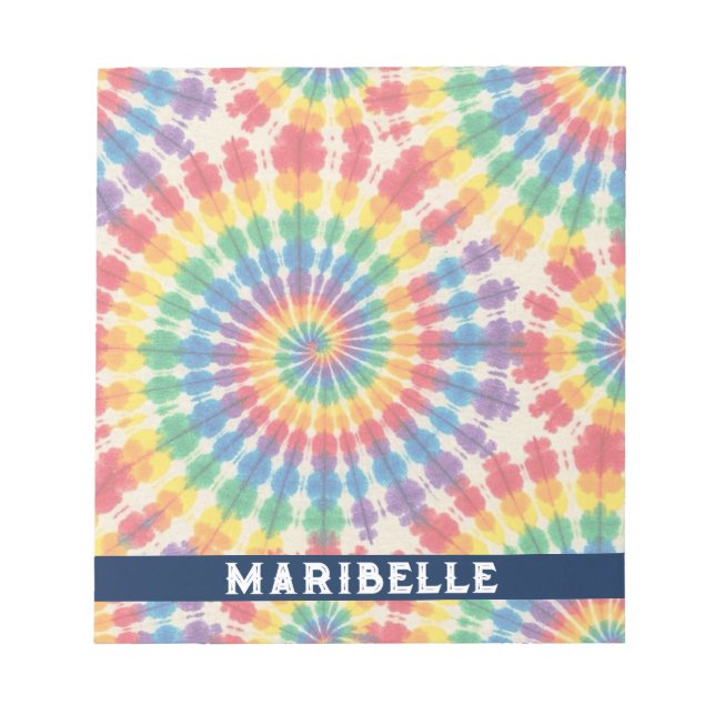 Cuaderno de notas personalizado de arcoíris psicod (Frente)