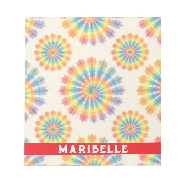 Cuaderno de notas personalizado de arcoíris psicod (Frente)