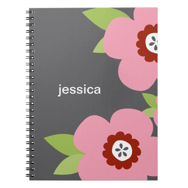 Cuaderno de notas personalizado de florecimiento m (Frente)
