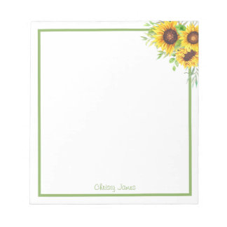 Cuaderno de notas personalizado de girasol