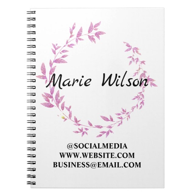 Cuaderno de notas personalizado simple elegante añ (Frente)