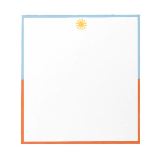 Cuaderno de notas ráfaga de sol naranja azul