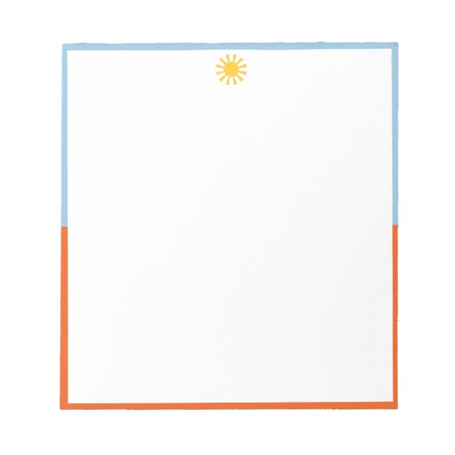 Cuaderno de notas ráfaga de sol naranja azul (Frente)