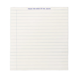 Cuaderno De Notas Rayadas Para Alumnos De Profesor