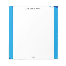 Cuaderno de notas simple con marco azul