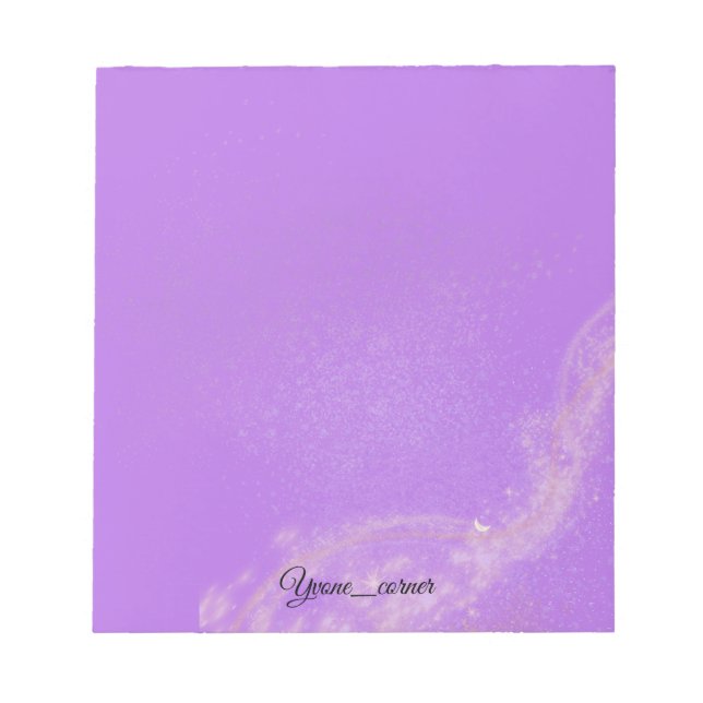 Cuaderno de notas Soñador Cielo de Lavanda y Luna (Frente)