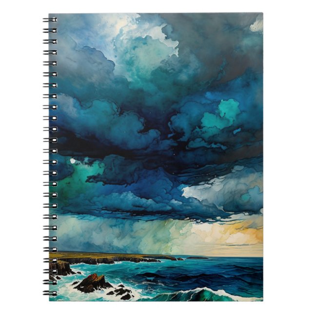 Cuaderno de notas tormenta sobre el océano (Frente)