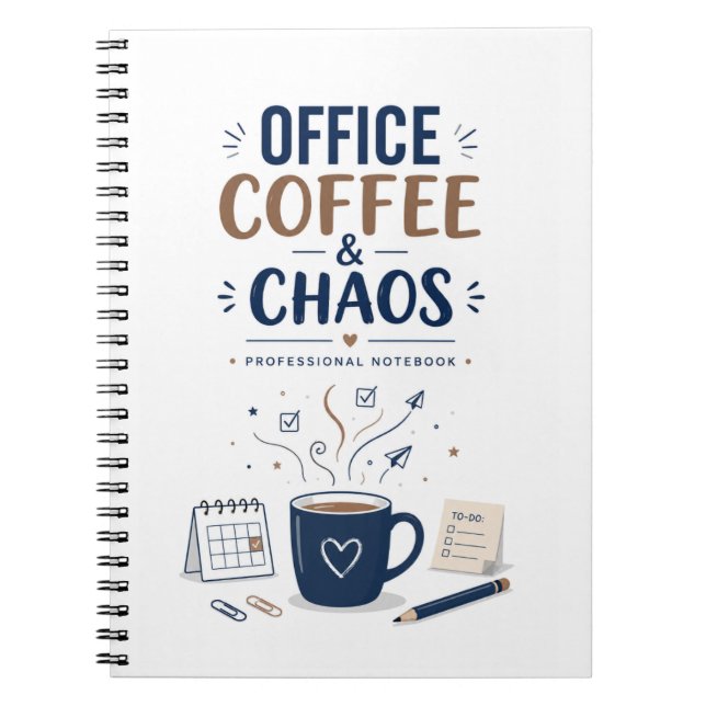 Cuaderno de notas y diario profesional de Café y C (Frente)
