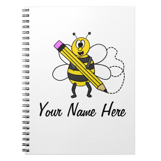 Cuaderno De Nuevo Al Colegio Bee Personalizado Divertido Pr (Frente)