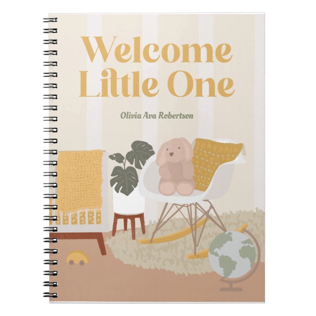 Cuaderno de Nursery Moderno Amarillo de Mediano Si (Frente)