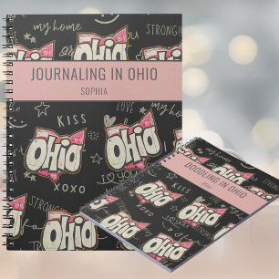 Cuaderno de Ohio rosa y negro para dibujar y escri